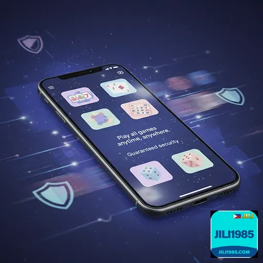 Colorful casino app interface with slots and bonuses on mobile screen for jili1985